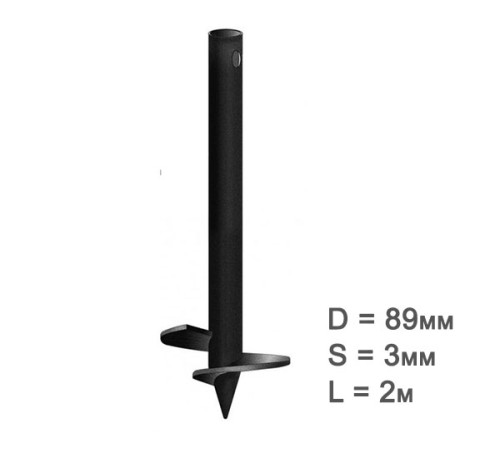 Купить Свая винтовая 89х3мм, длиной 2м